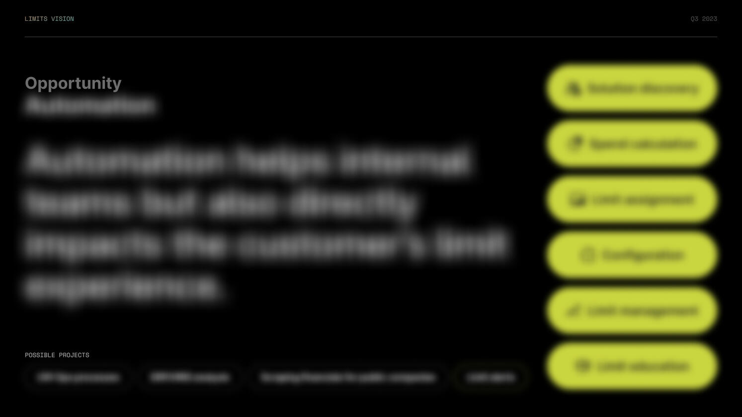 From the themes, I proposed four major areas of opportunity for our year-long focus