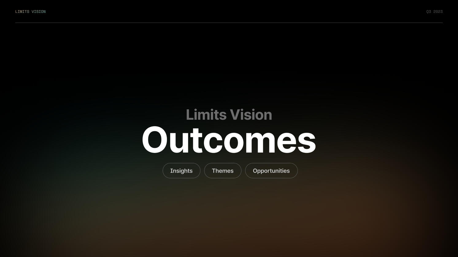 Limits Vision Outcomes: Insights, Themes, and Opportunities
