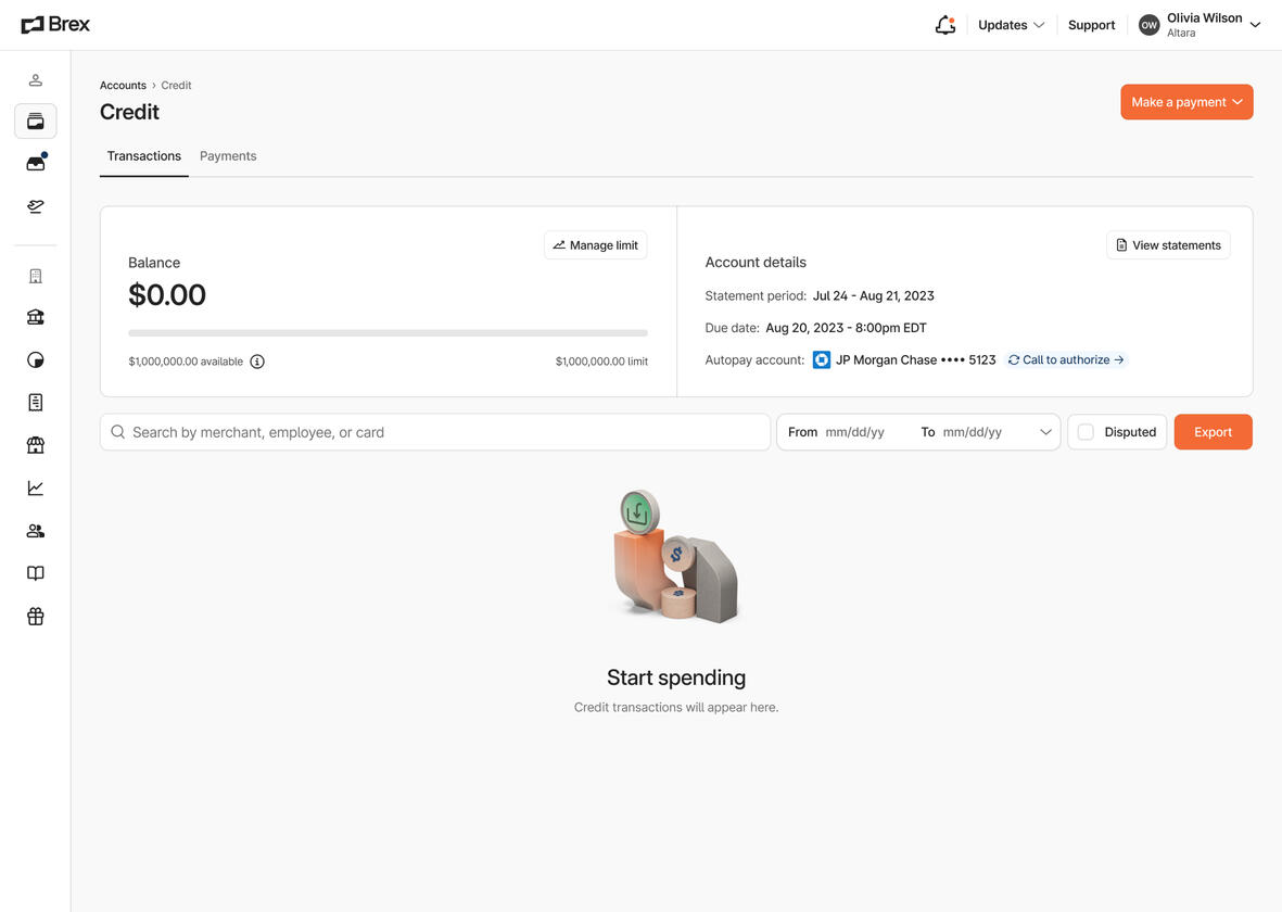 An enterprise Credit dashboard