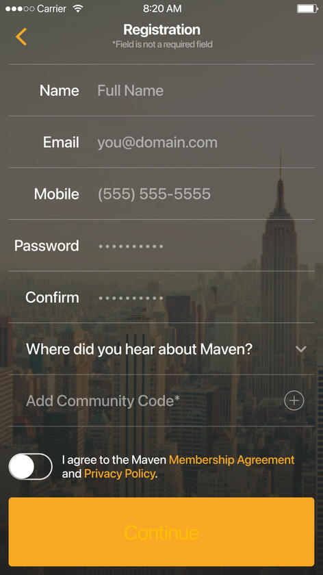 Maven 2.0 registration
