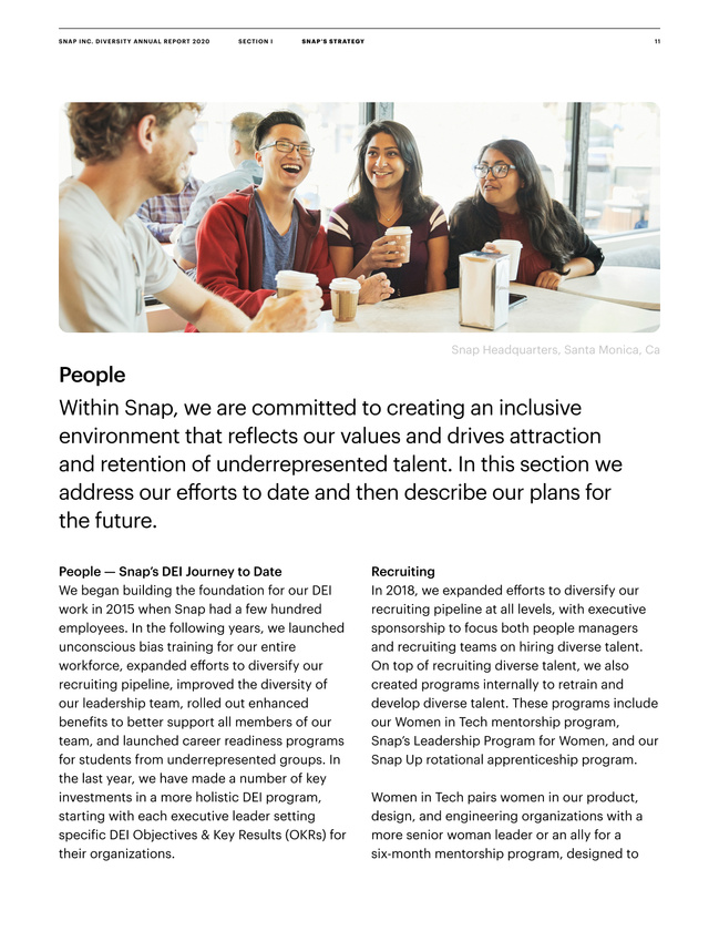 Snap Inc. Diversity Annual Report 2020